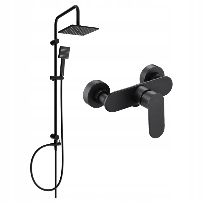 Mexen Tord stenová sprchová súprava s dažďovými tryskami a batériou Milo