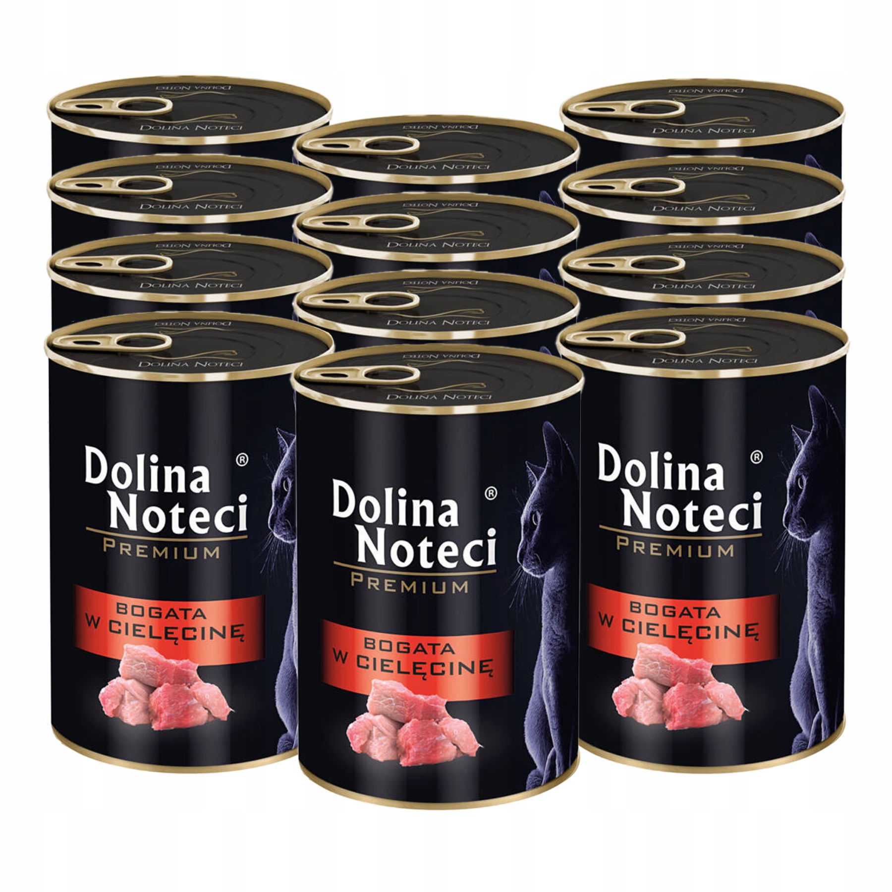 Levně Dolina Noteci Premium Krmivo mokré pro kočky konzerva Set 12x400g Telecí maso