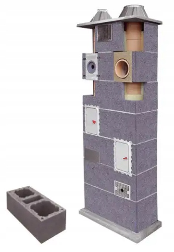 Keramický komínový systém Leier Duo 6 m fi 100 180 sada 1 ventilace