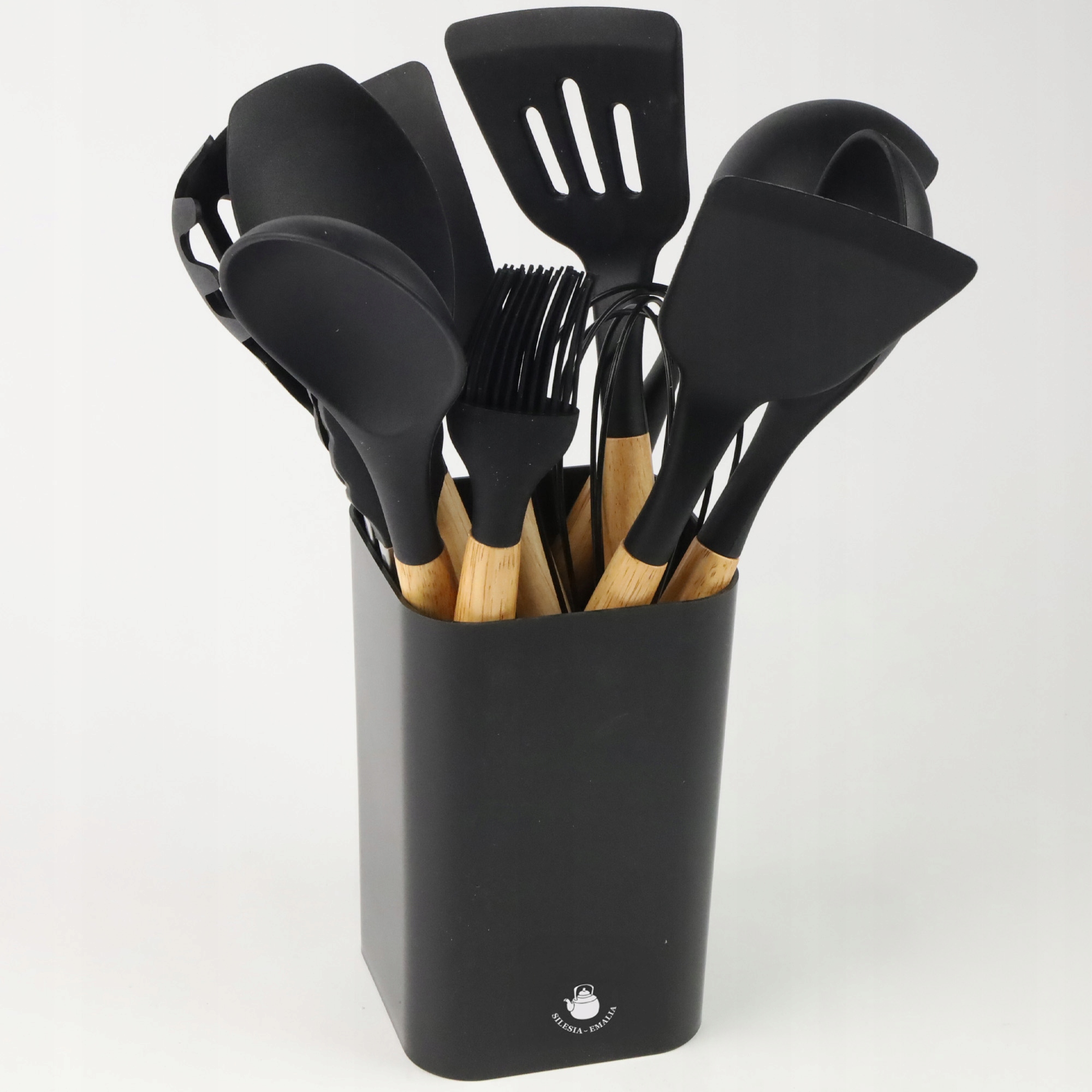 AKCESORIA DO KUCHNI PRZYBORY ZESTAW NARZĘDZIA KUCHENNE 12 ELEMENTÓW CZARNY