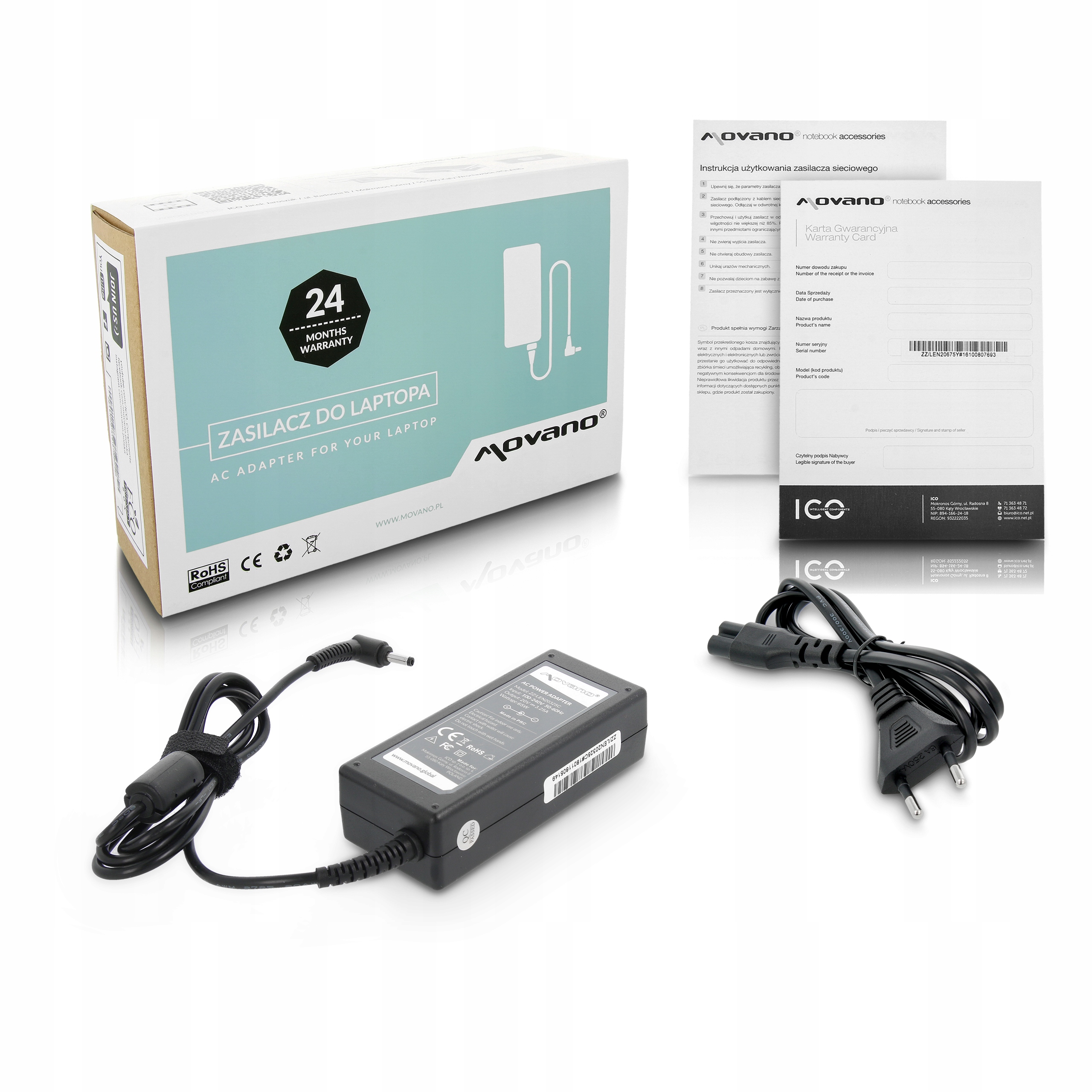 Zasilacz Ładowarka do Lenovo 20v 3.25a 65W 4.0x1.7mm kabel