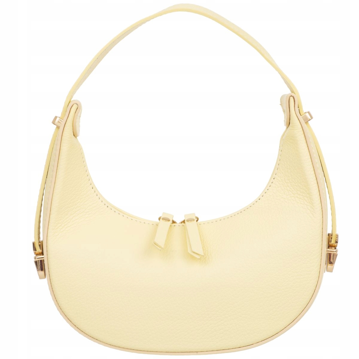 Mała Torebka Damska Skórzana Kaletnik Mezzaluna Żółta