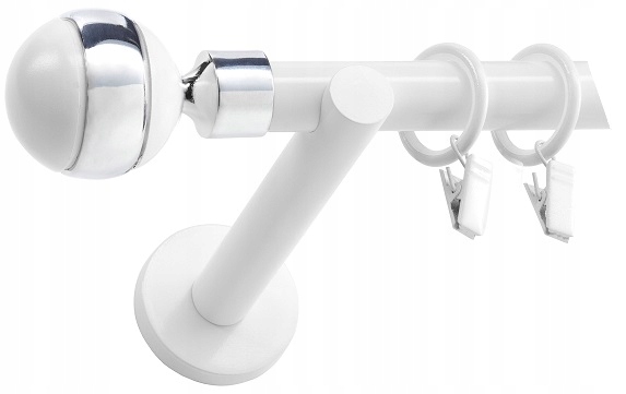 

Karnisz Biały Pojedynczy 19mm 320 cm Ciche Kółka