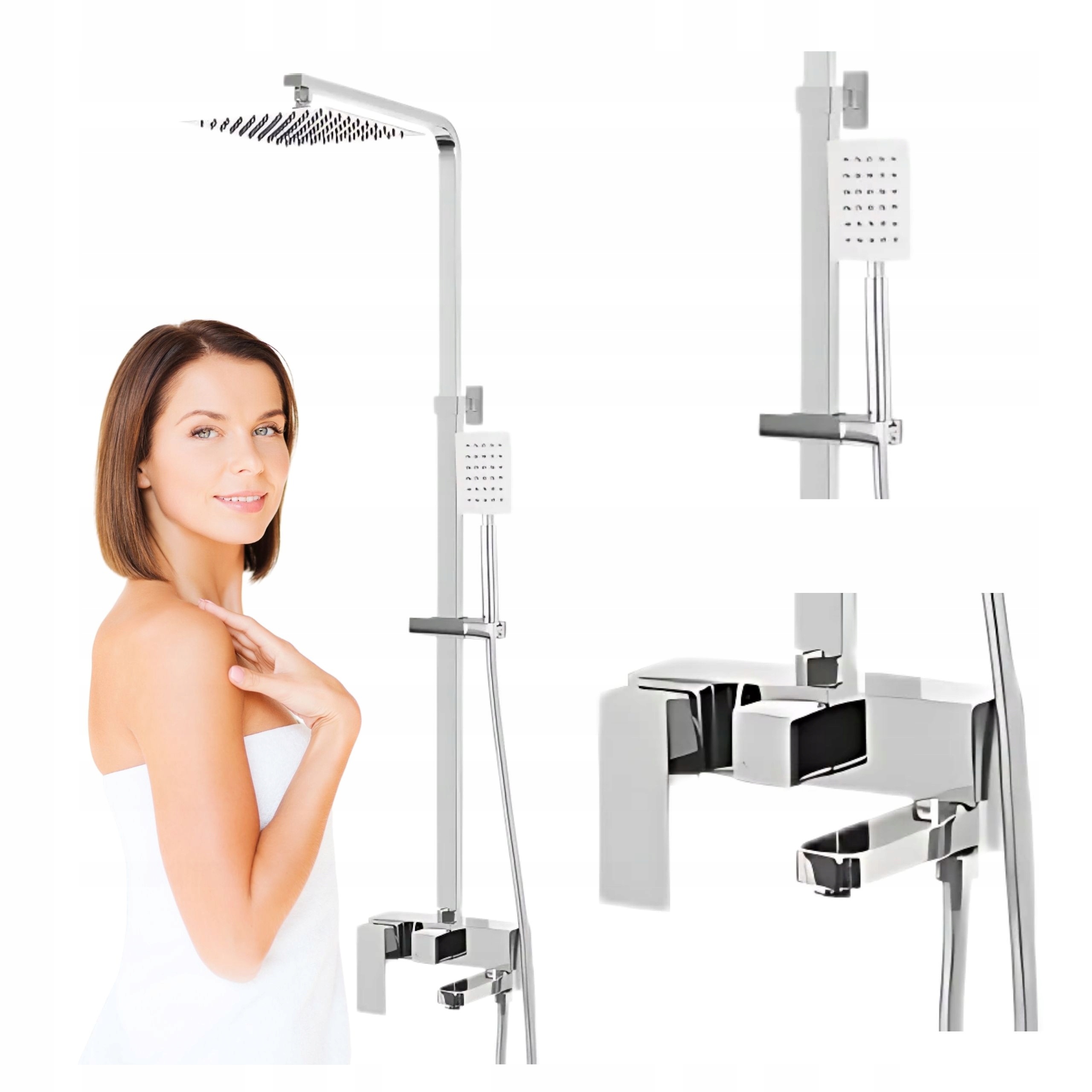 Sprchový Set S Nástěnnou Sprchou Cubo Chrom