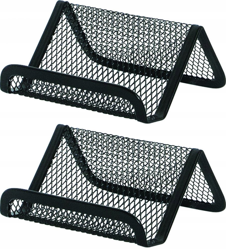 STOJAK NA WIZYTÓWKI WIZYTOWNIK METALOWY CZARNY x2