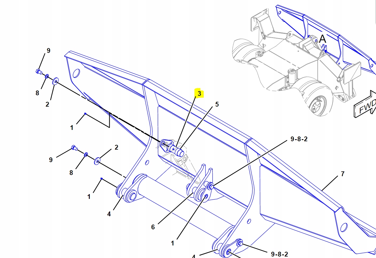 1149395 - ШТИФТ ПОДЪЕМНОГО ПРИВОДА ПЛУГА CAT ЭКСКАВАТОР