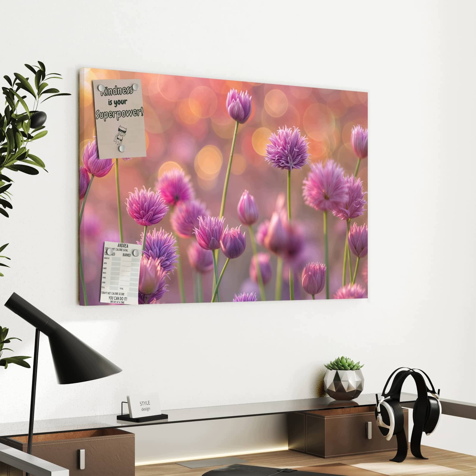 Magnetická tabule Kvetoucí Czosnek ozdobny 60 × 40 cm