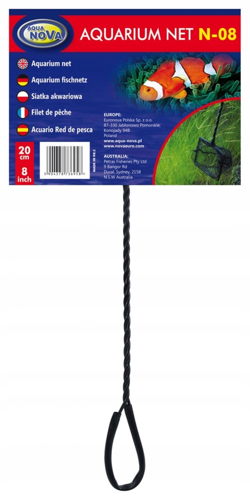 

Siatka N-08 podbierak do akwarium 20x15cm długość