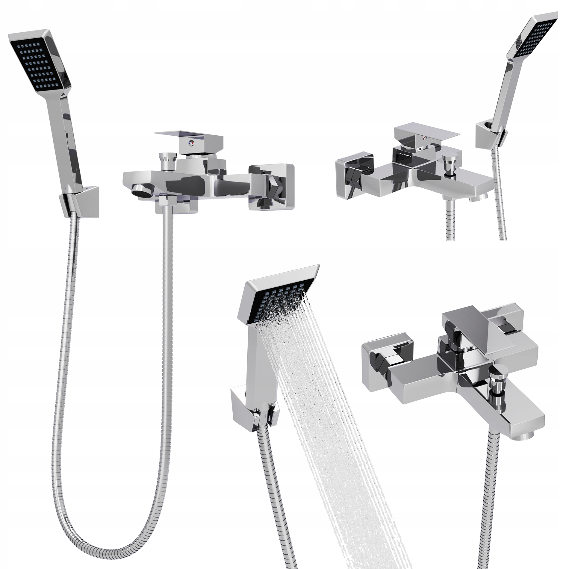 Vaňová Batéria So Sprchou Sada Hlavica Hadica Držiak Strieborný Chróm Caro