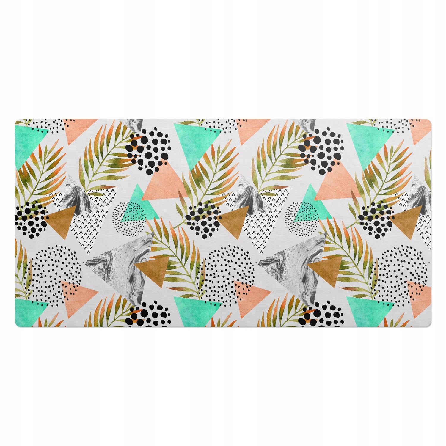 Podložka pod počítačové vybavení Tvary listů v geometrickém stylu 100 x 50 cm