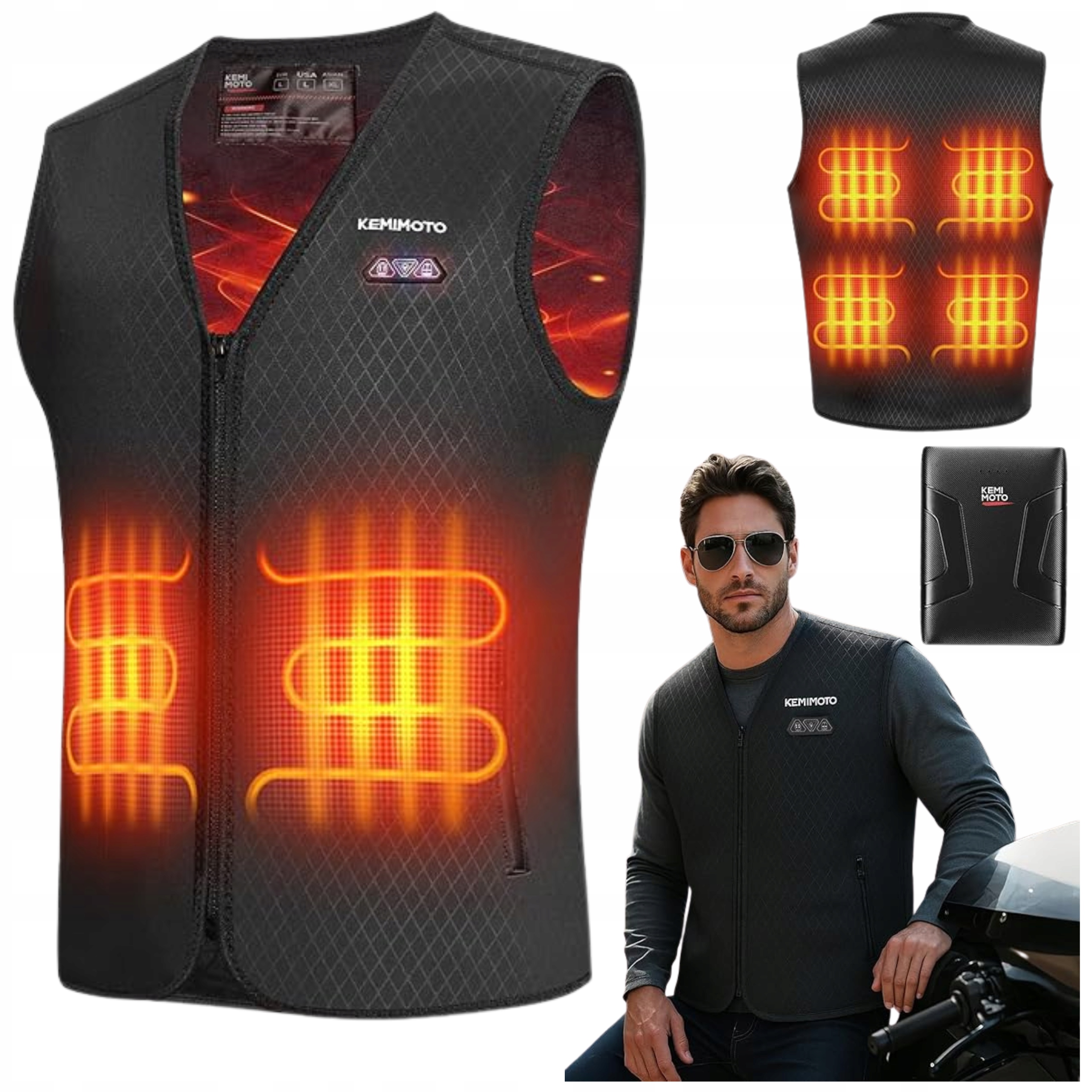 Usb Vyhřívaná Vesta Pánská Elektrická Bunda Bez Rukávů Zimní Vyhřívací 2XL