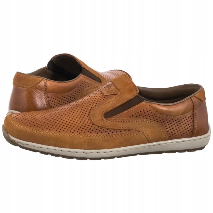 Pánské kožené mokasíny Rieker Hnědé 08858-24 Brown