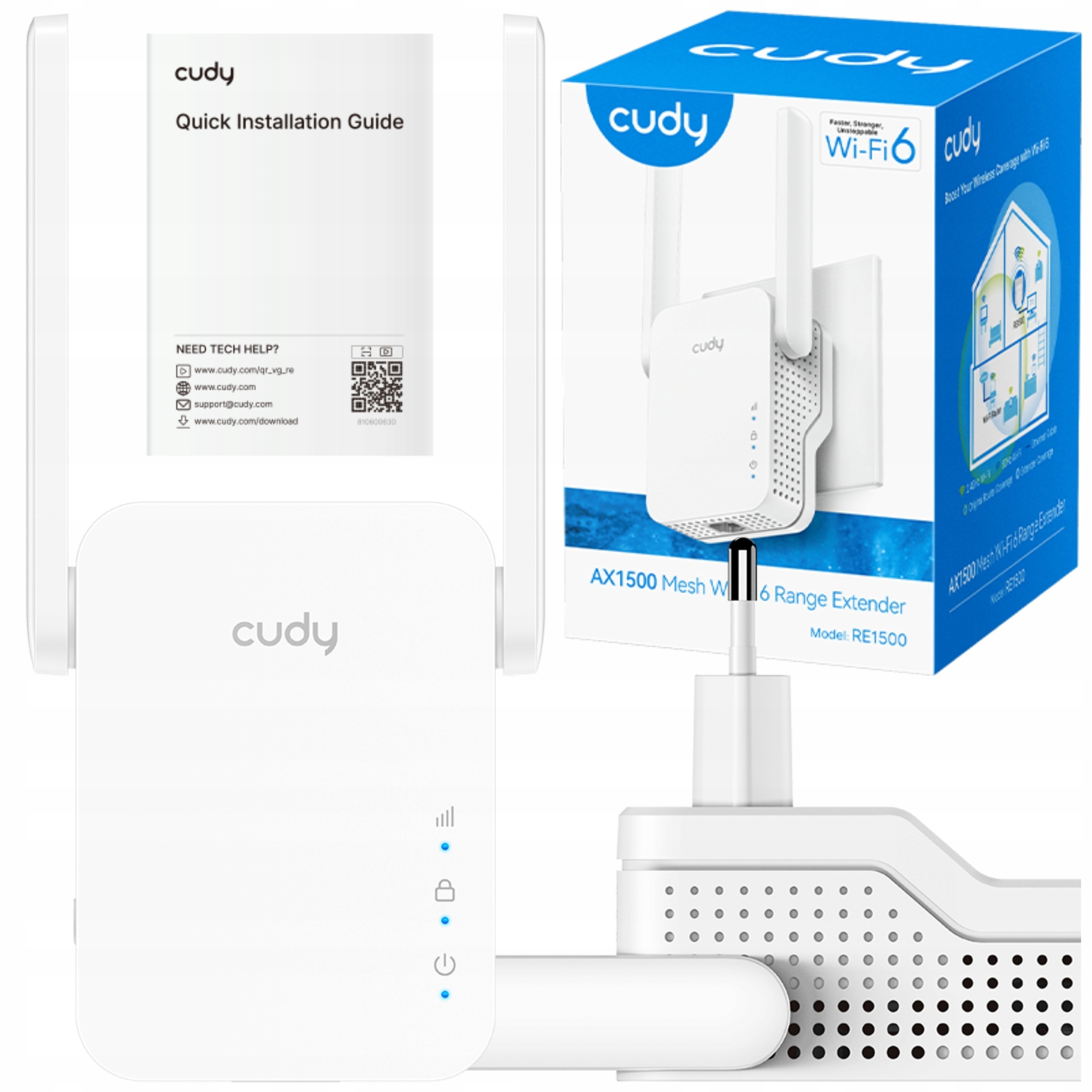 Zesilovač signálu Cudy RE1500 WiFi 6 AX1500 Access Point Repeater 2.4/5Ghz