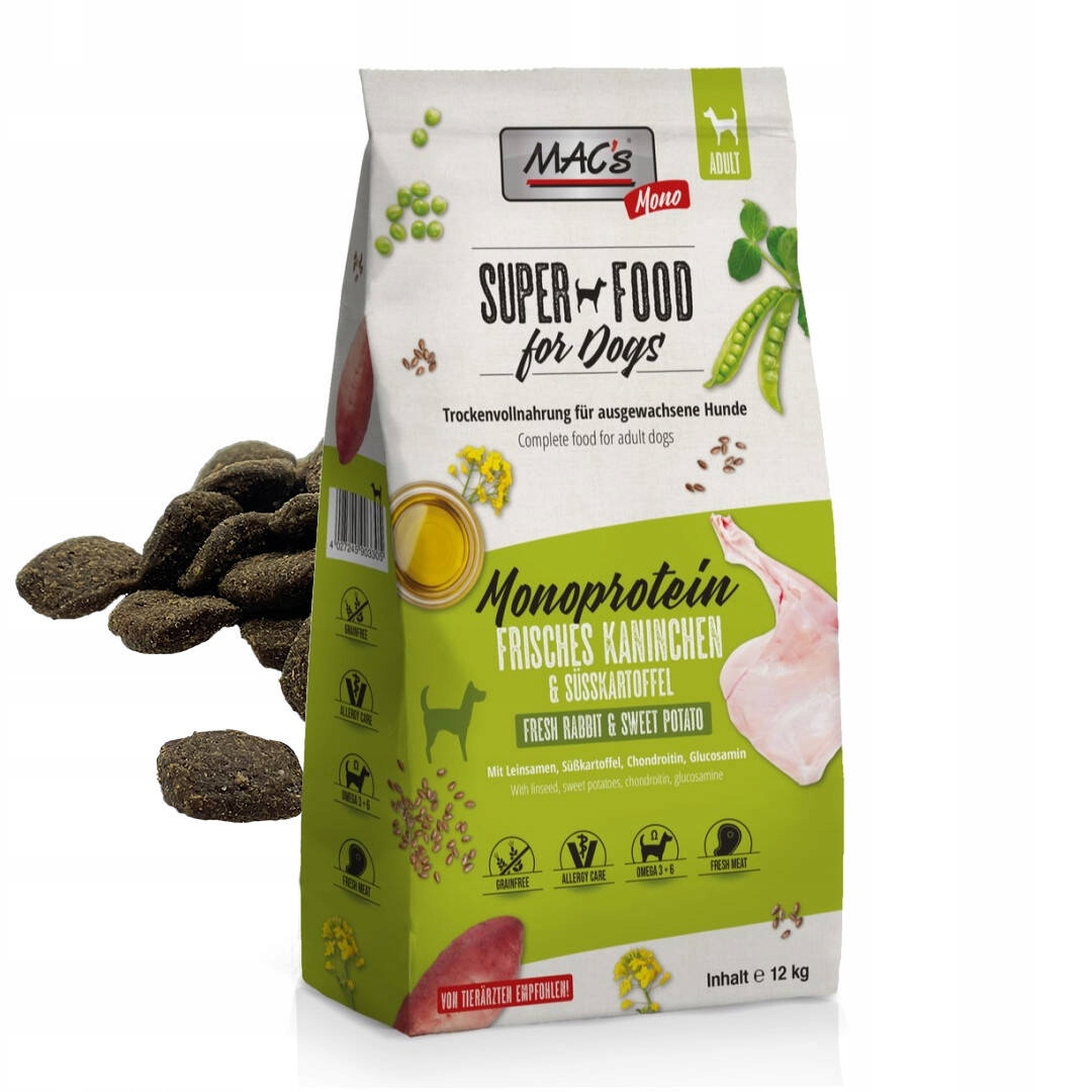 Mac's Dog Sucha Karma Monoprotein Dla Psa Z Królikiem 12kg Hipoalergiczna