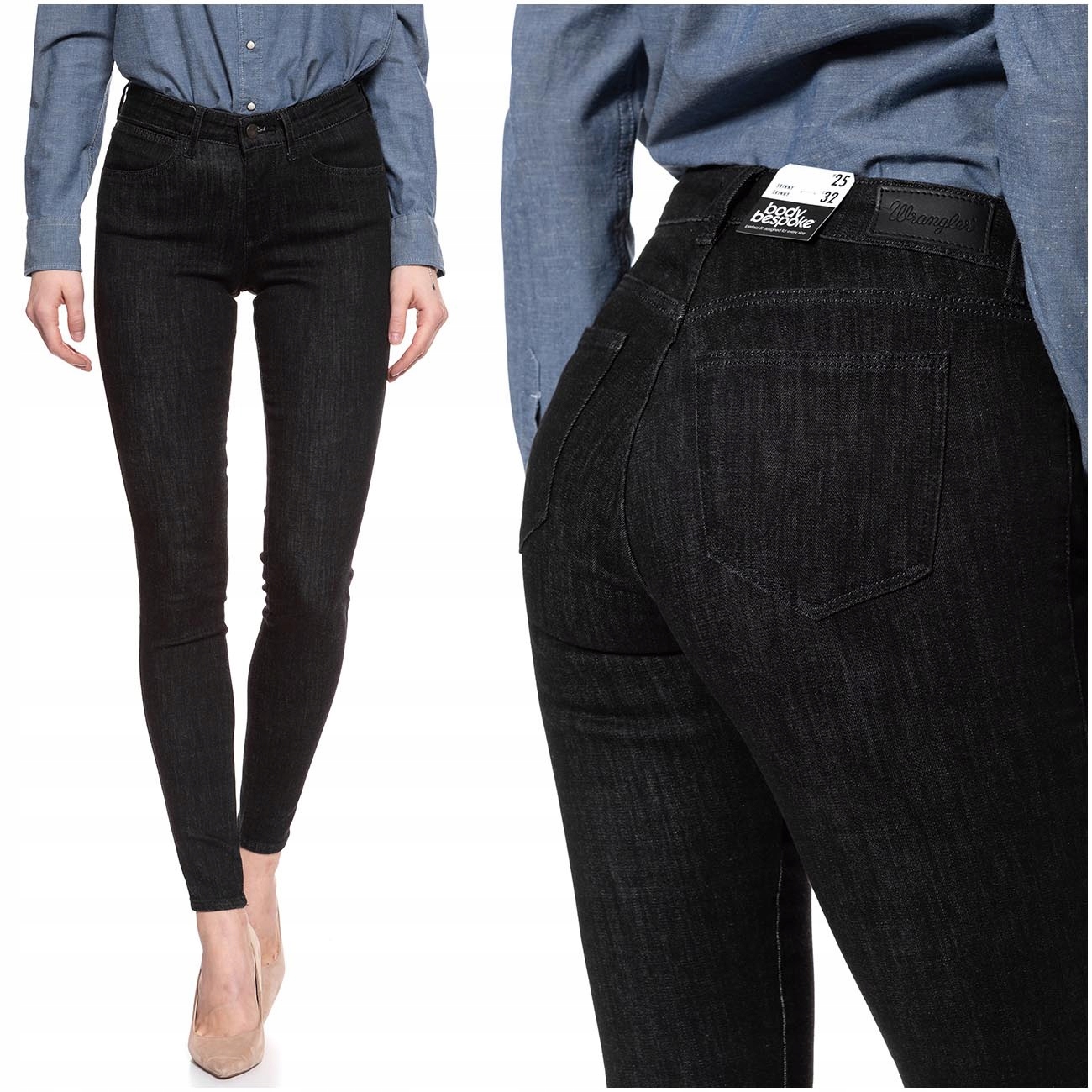 

Wrangler Skinny Damskie Spodnie Jeansowe W28 L30
