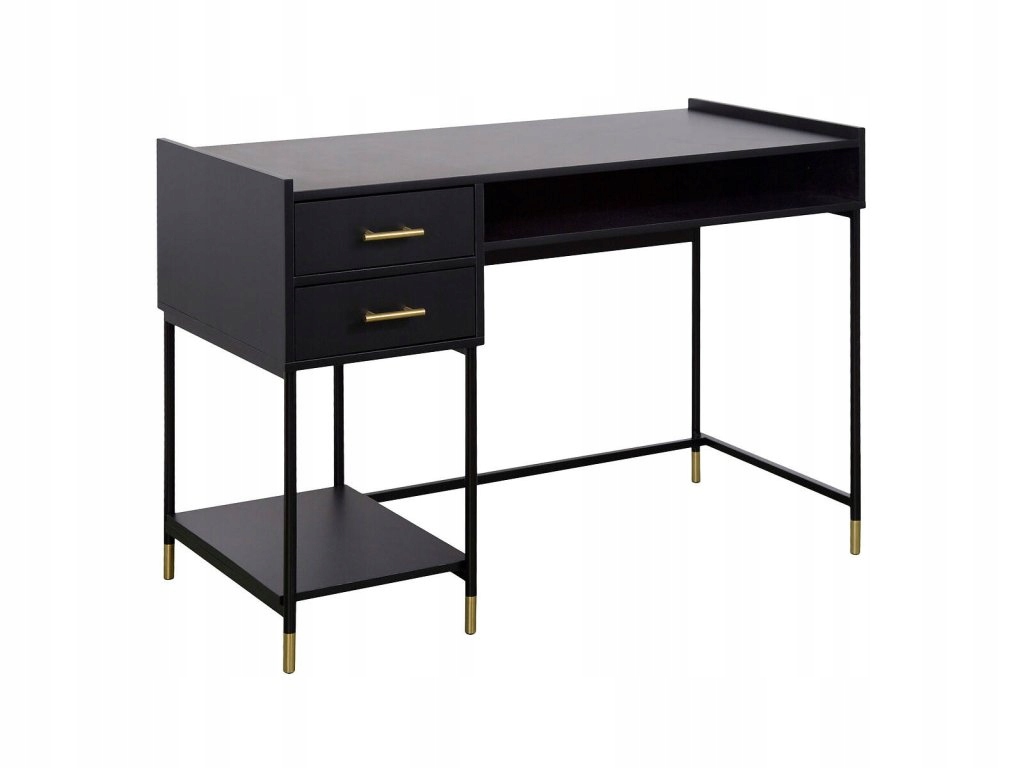Čierny písací stôl so zásuvkami Tedy, 110 x 55 x 78,5 cm