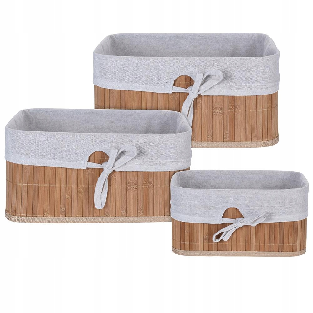 

Zestaw koszy bambusowych Kuchenne łazienkowe 3 szt