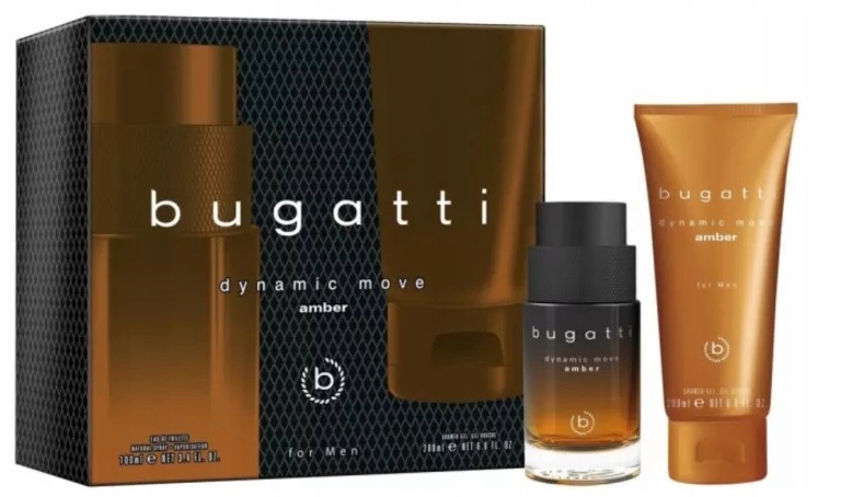 Sirowa Bugatti Zestaw Dynamic Move Amber Woda 100ML Żel 200ML