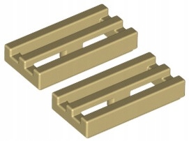 

Lego Płytka 1x2 Grill Beżowa/Tan (2412/4124456) x2