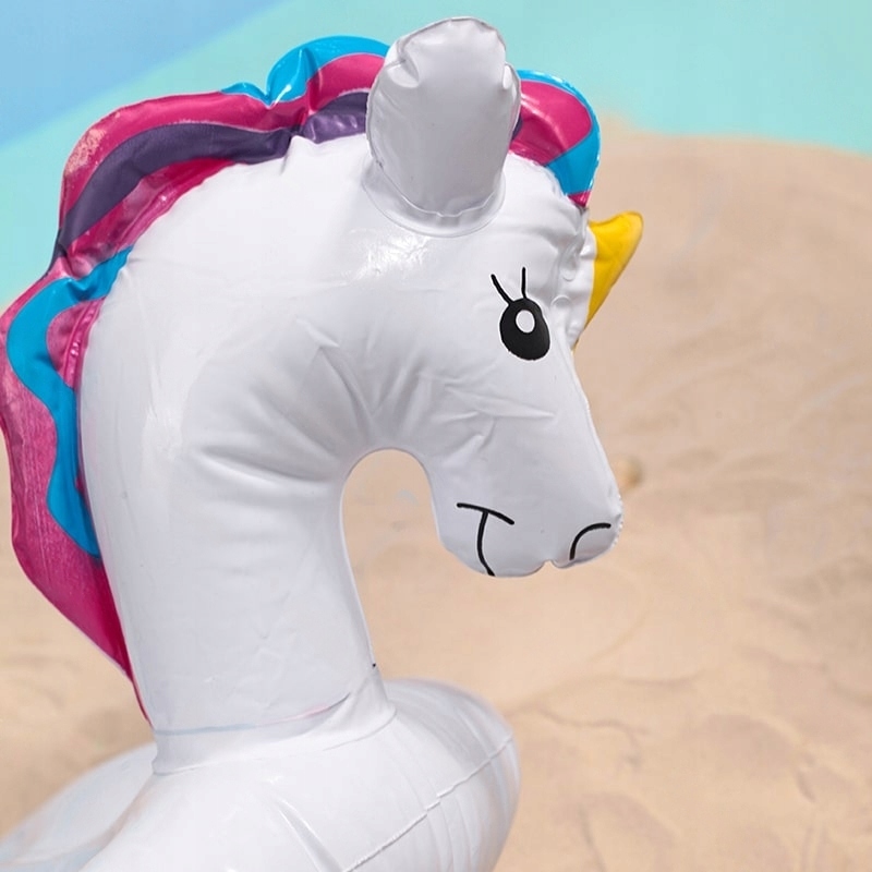 PODSTAWKA DMUCHANA POD KUBEK UCHWYT TACA NAPOJE DRINKI JEDNOROŻEC 4 OTWORY Kolor dominujący biały