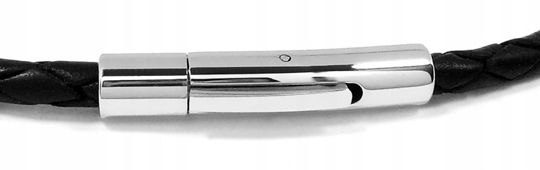 MĘSKI NASZYJNIK RZEMIEŃ SKÓRA NATURALNA STAL CHIRURGICZNA 316L 50cm-4mm ZT Marka EVE