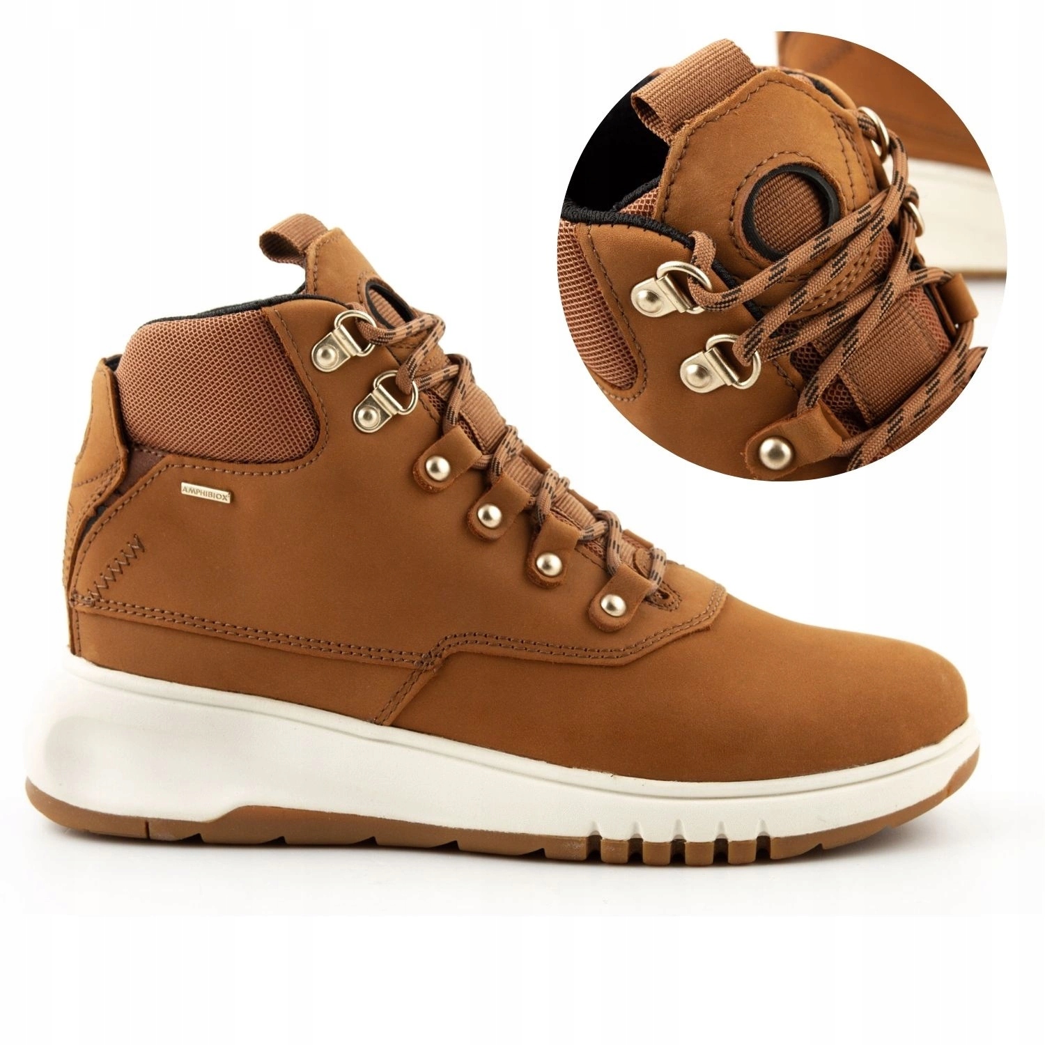 Dámské šněrovací boty Geox kožené, prodyšné, pohodlné a lehké, velikost vel.