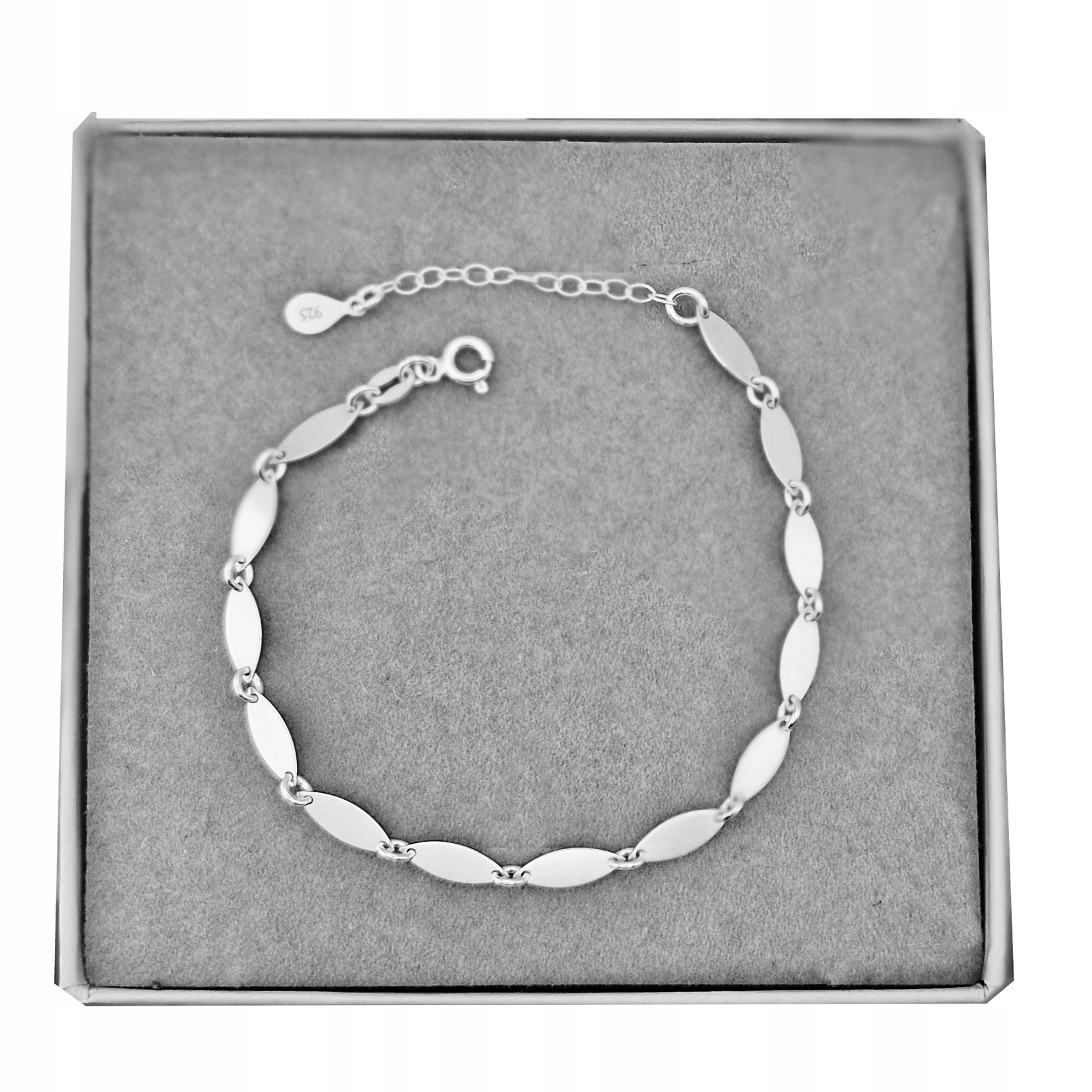 Bransoletka srebrna 925 łezki damska dla niej srebro 925