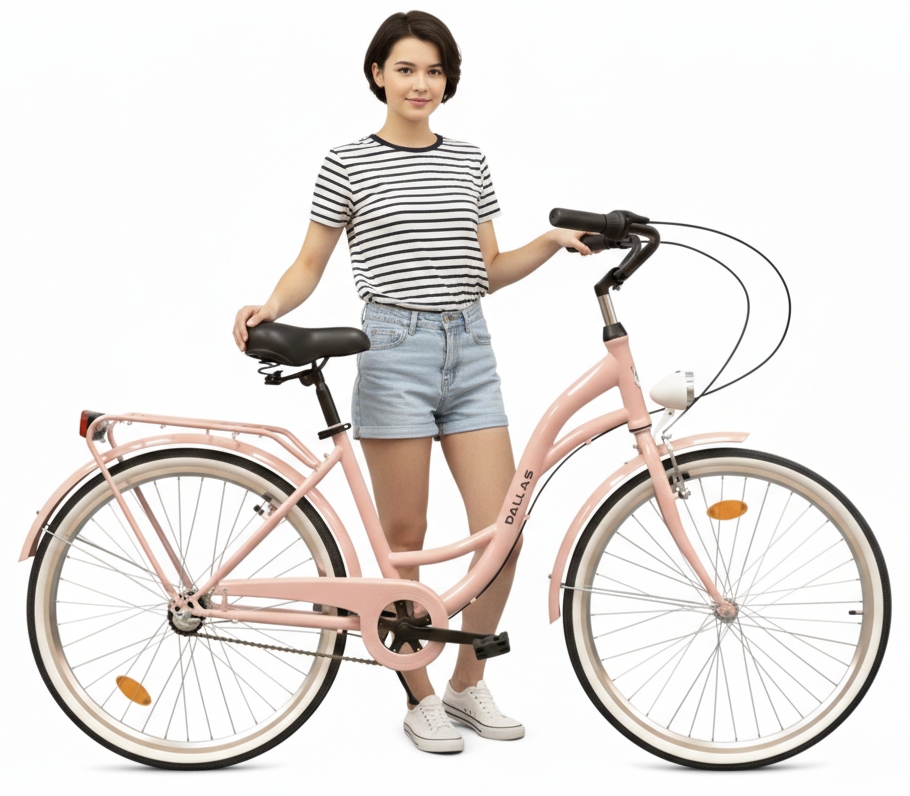 Damski Rower Miejski męski 26 Dallas 3 biegi Różowy