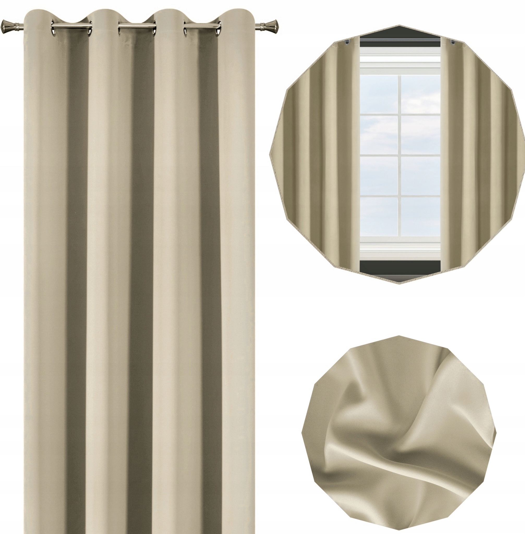 GOTOWE ZASŁONY ZACIEMNIAJĄCE GRUBE KÓŁKA PRZELOTKI