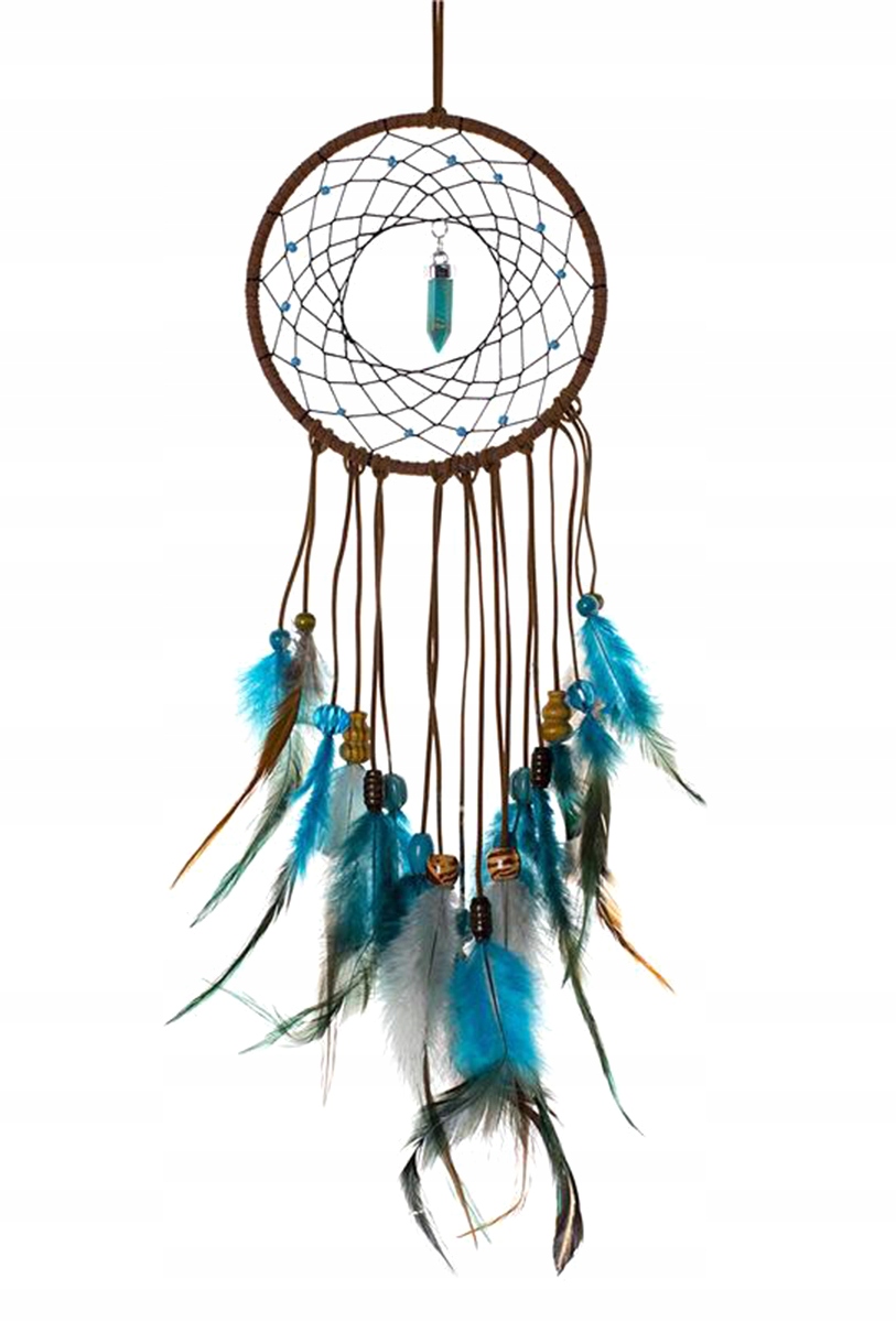 DREAMCATCHER ŁAPACZ SNÓW BOHO AMULET PIÓRKA KOLCZYK DEKORACJA 45CM AG727