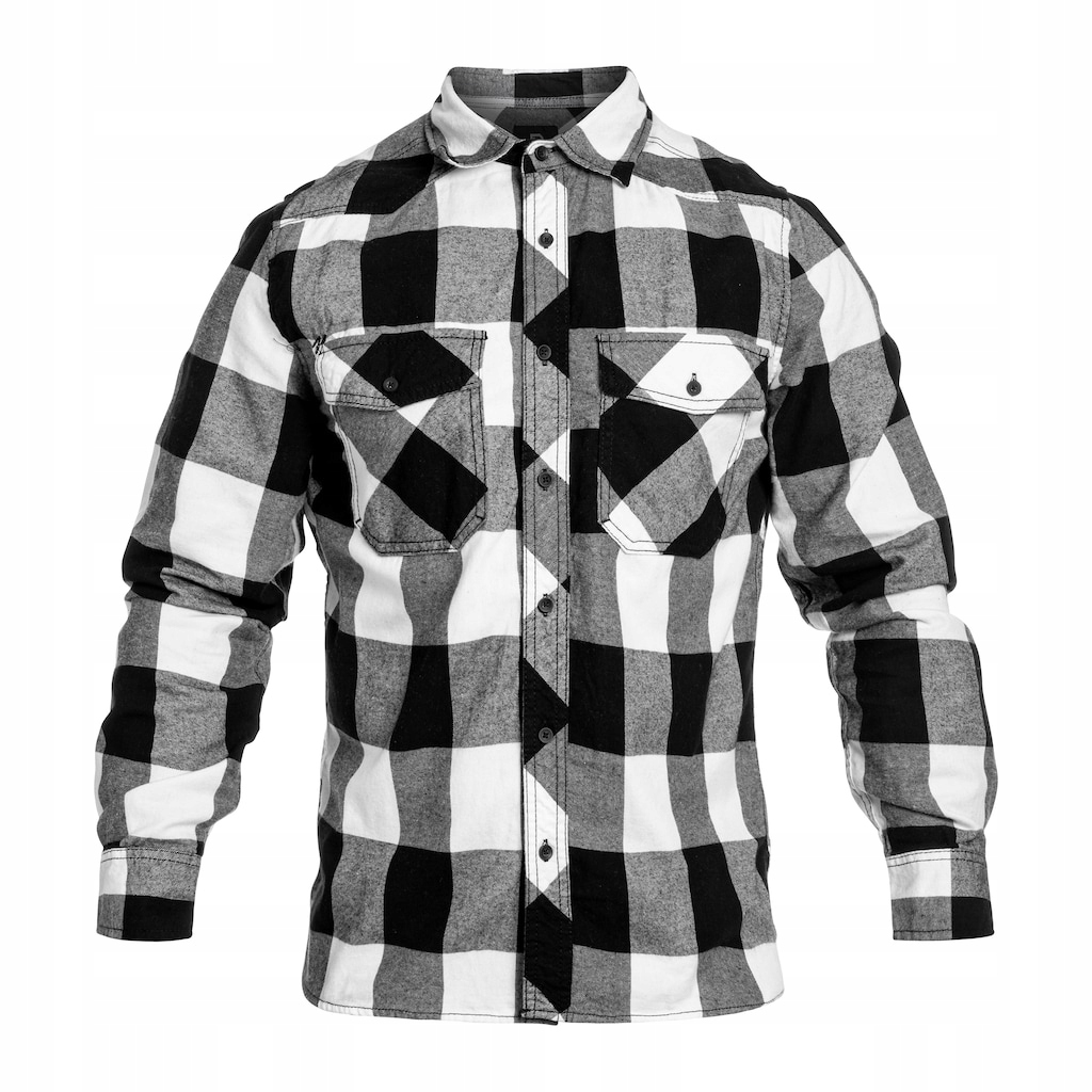Pánská kostkovaná košile s dlouhým rukávem Brandit Check Shirt White/Black XL