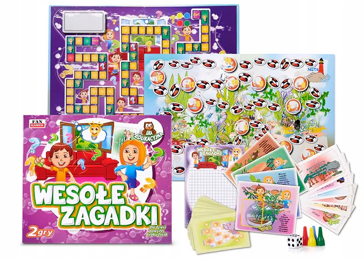 Łamigłówki dla Dzieci Edukacyjne Gry Familijne Wesołe Zagadki Logiczne