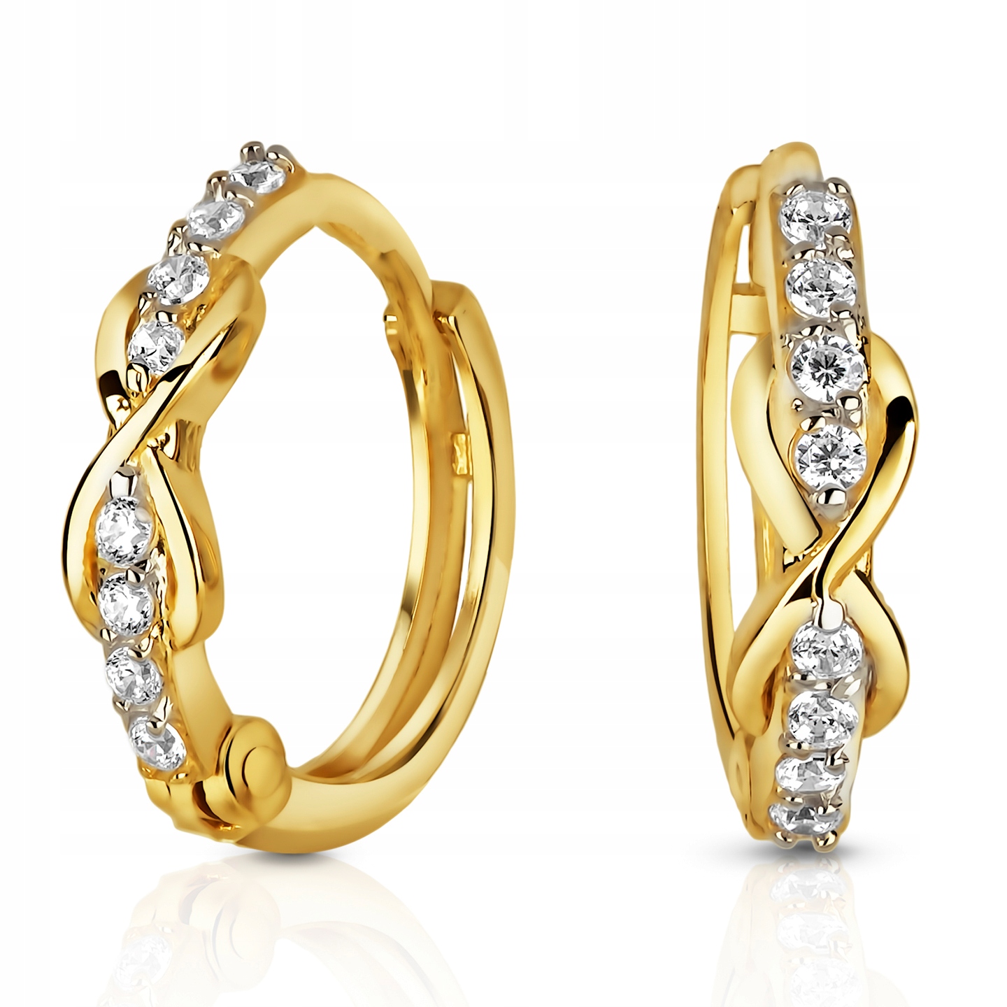 ZŁOTE KOLCZYKI Z CYRKONIAMI ZŁOTO 585 14K L606