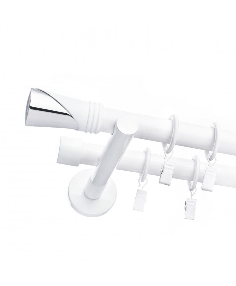 

Karnisz Nowoczesny Biały Podwójny Fi 19+19mm 200cm