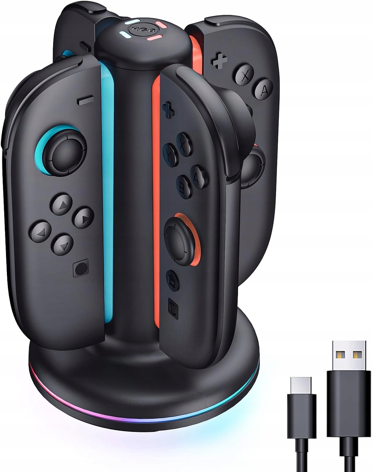 Ładowarka Gaekol do Nintendo Switch 2 Joy-Con z 4 portami i RGB