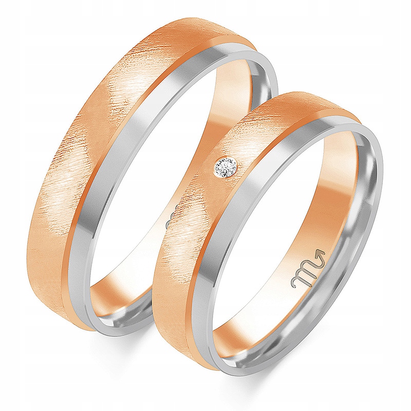 Zlaté 14K Elegantní Snubní Prsteny OE-10 Nz