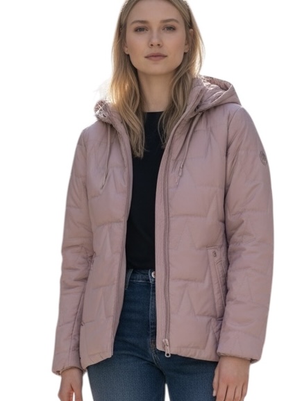 Ellen Rose Kurtka damska pikowana wiosenno jesienna przejściowa różowa XL