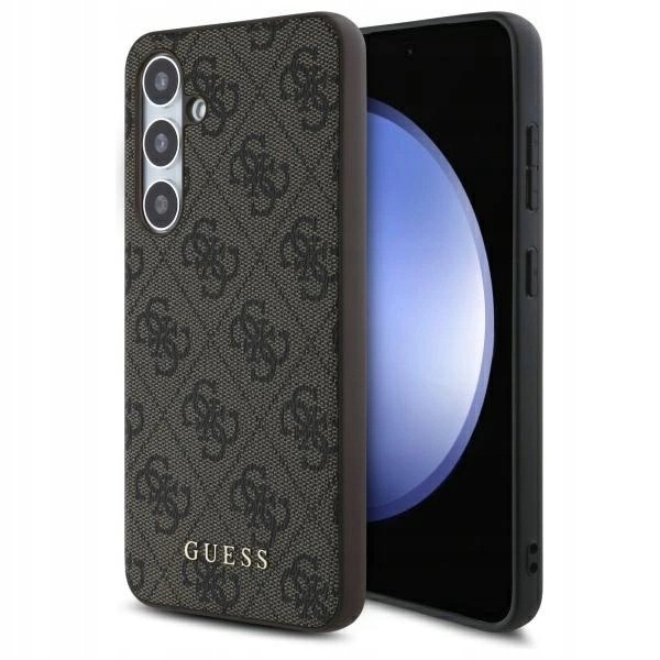 Pouzdro Guess Hardcase 4G Metal Gold Logo pro Samsung Galaxy S24 Fe, hnědé