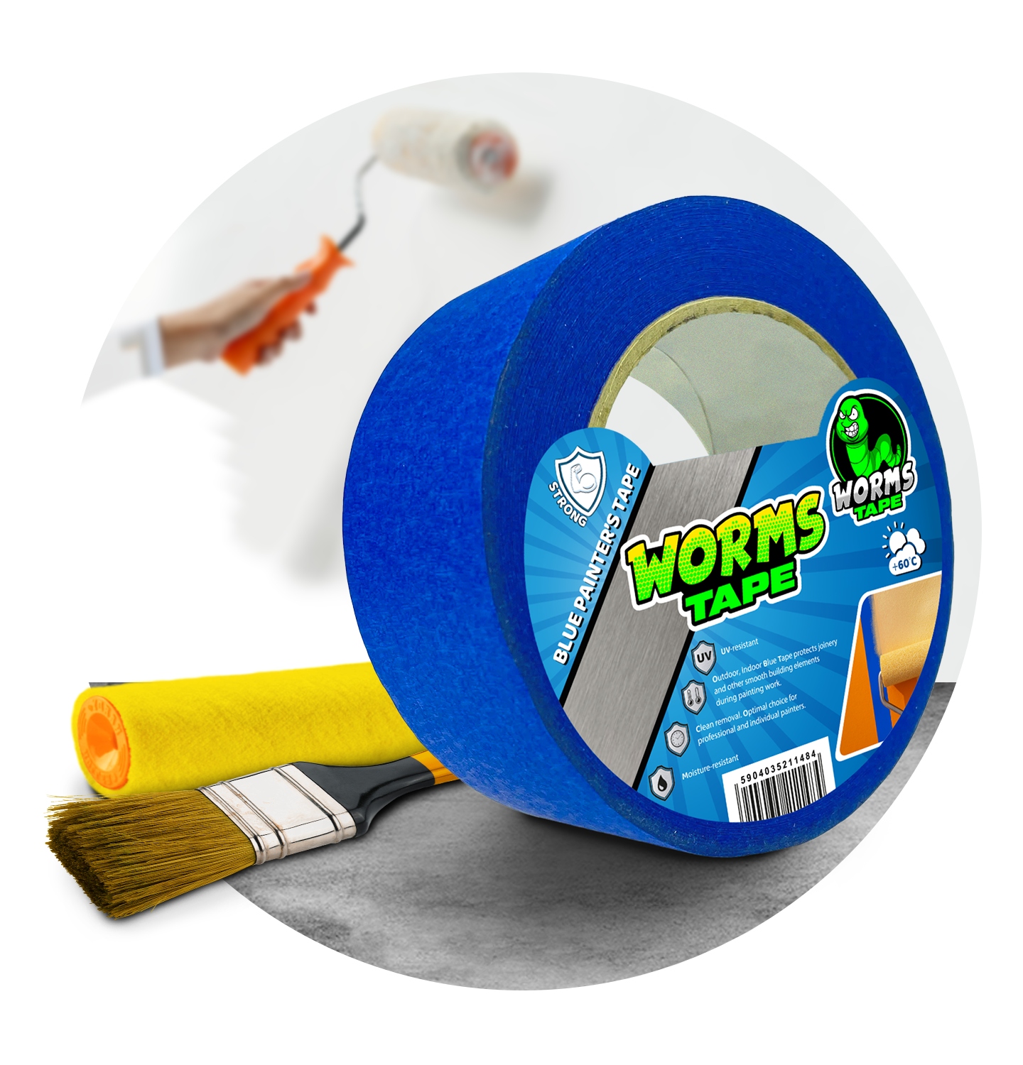 WORMS TAPE TAŚMA MALARSKA NIEBIESKA 30mm 50m 40szt Marka inna