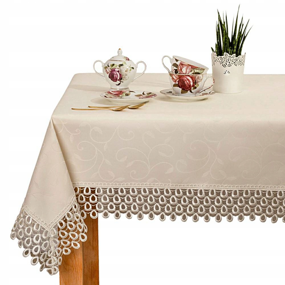 

Obrus z Gipiurą Plamoodporny Daf G609 Ecru 100x180