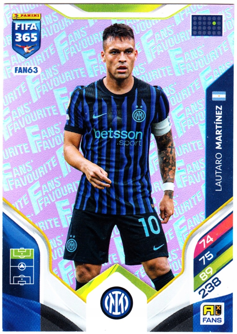 Panini Fifa 365 2026 Fans' Favourite Lautaro Martínez FAN63 Różowy (Pink)