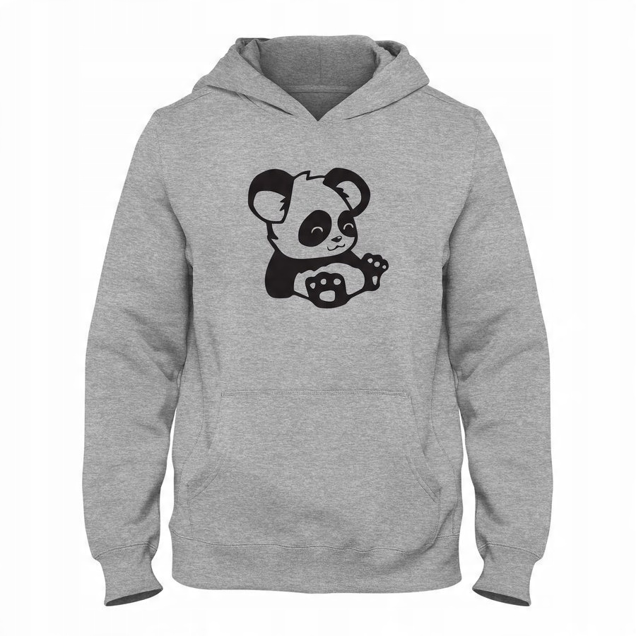 

Bluza męska Z Uroczą Pandą, kangurka, szara L