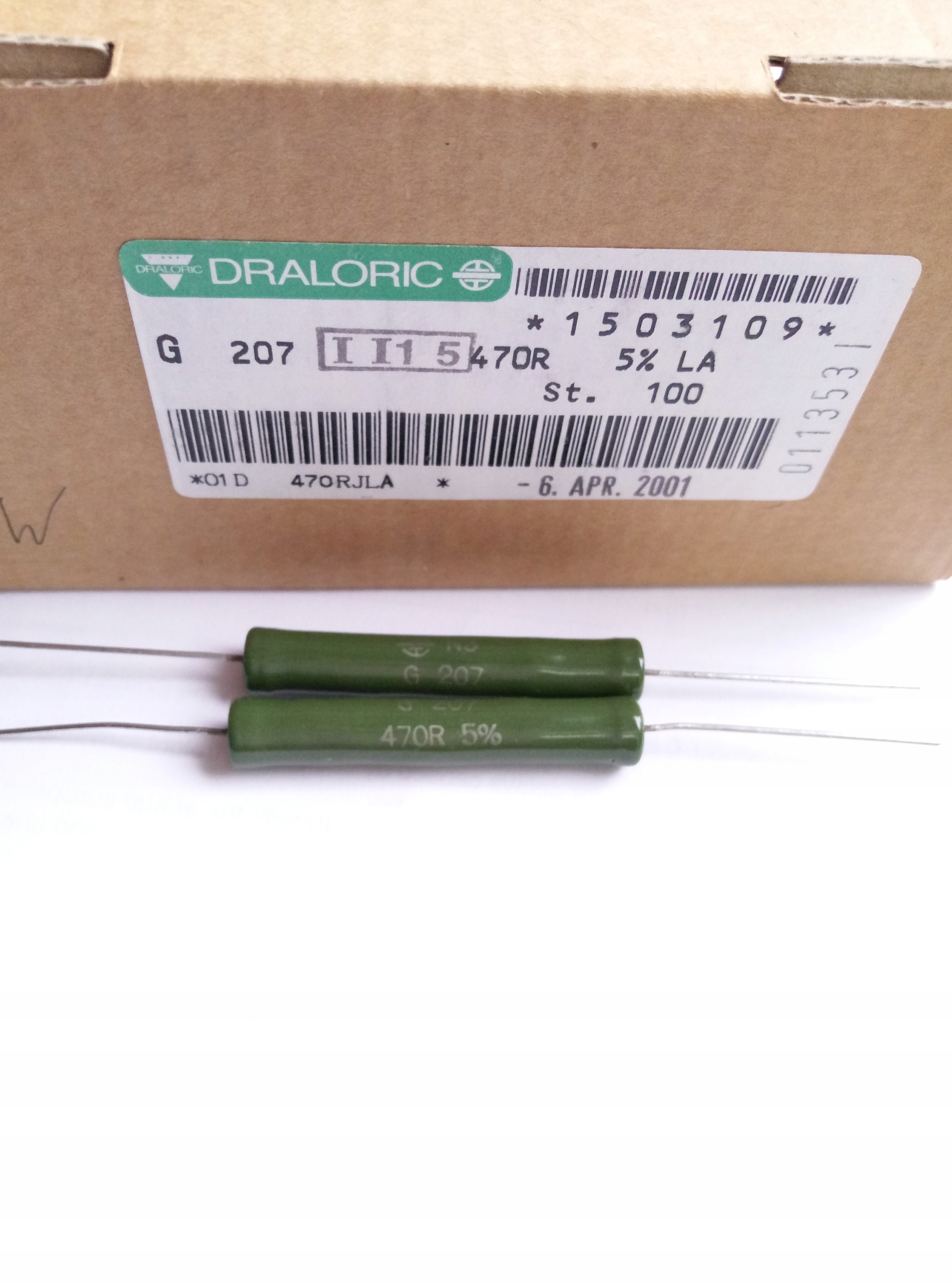 [2szt] Rezystor 470R 5% 17W G207 Draloric