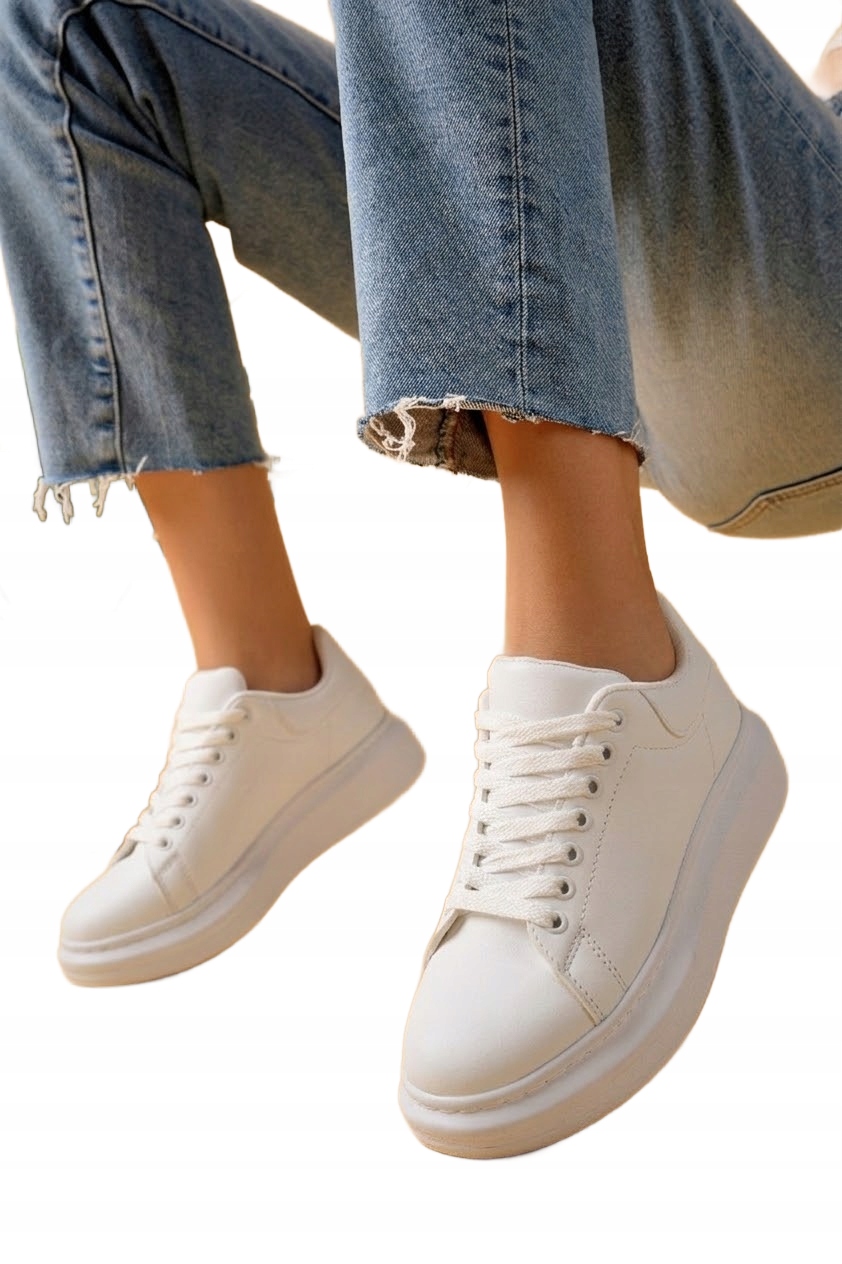 Luis Toronto Bílé Sportovní Tenisky S Tlustou Podrážkou, Velikost 39