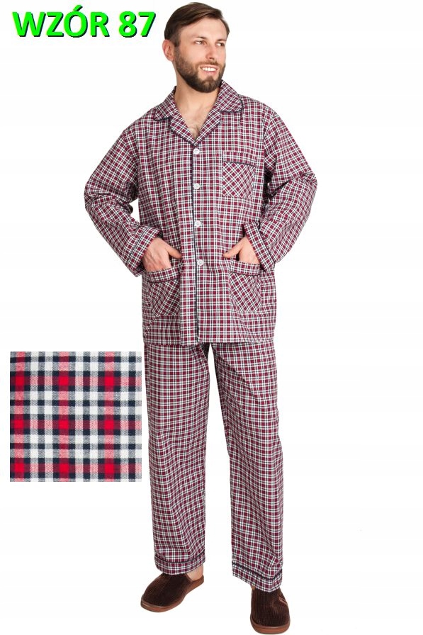PIŻAMA MĘSKA BAWEŁNIANA BAWEŁNA TKANA r.L FOR-MAX Materiał dominujący bawełna