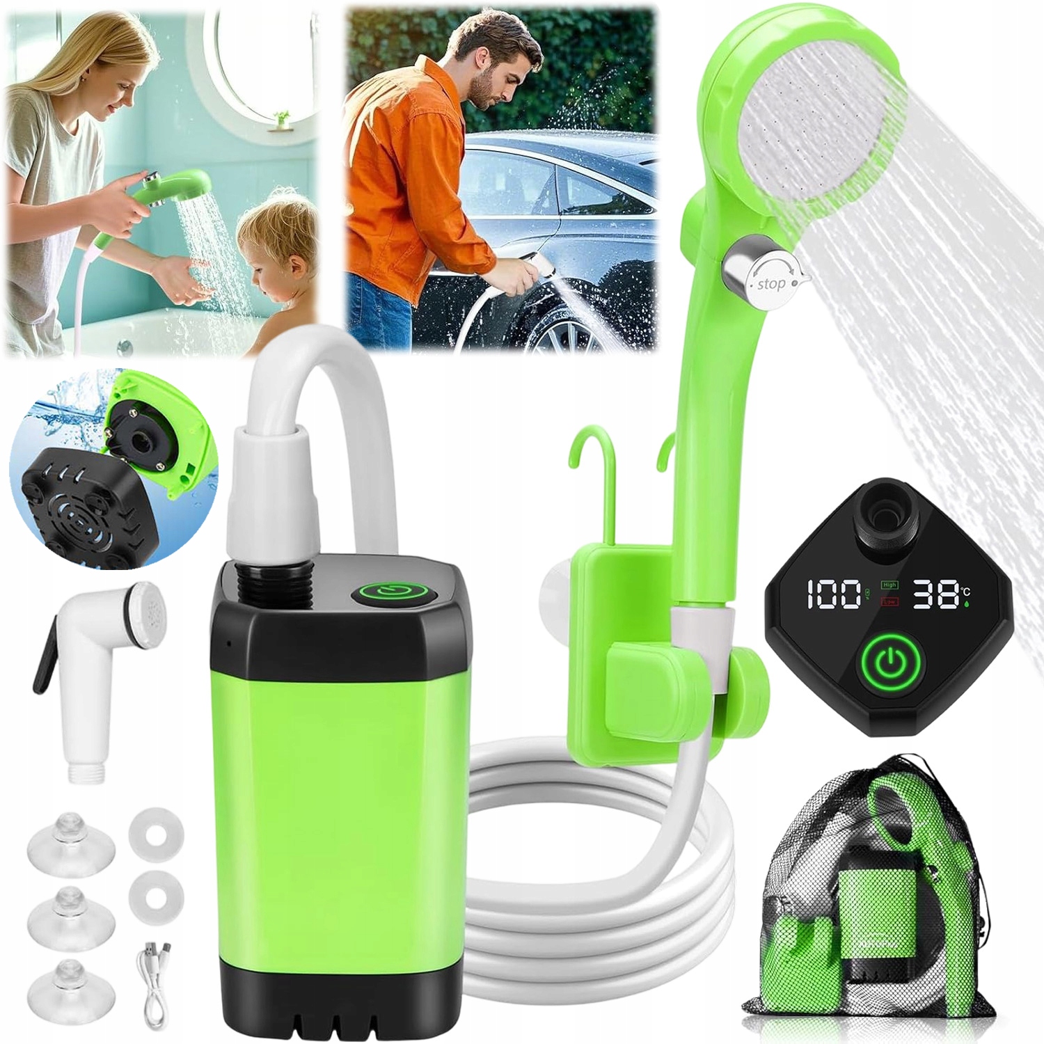 Přenosný LCD Turistický Kempingový Sprchový Set Sprchový Set Praktický