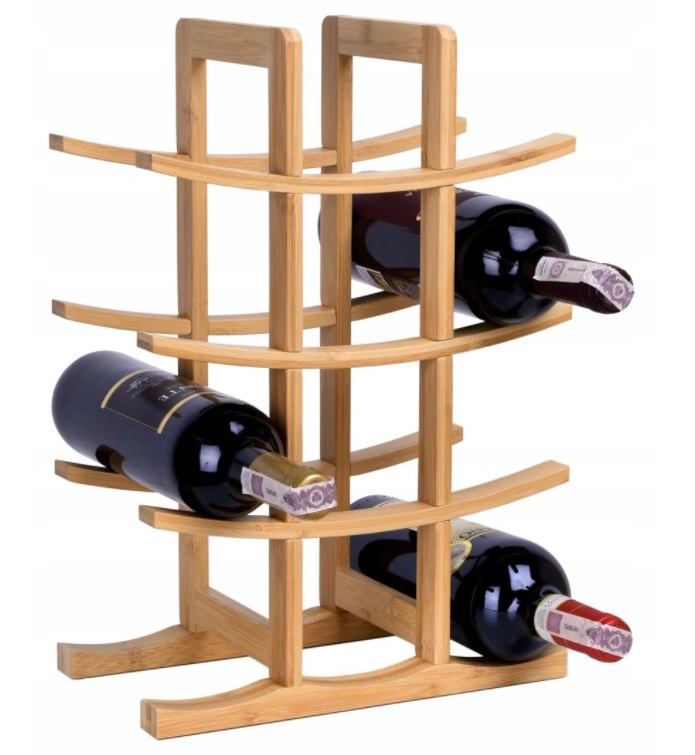 STOJAK NA WINO NA 12 BUTELEK BAMBUS brąz