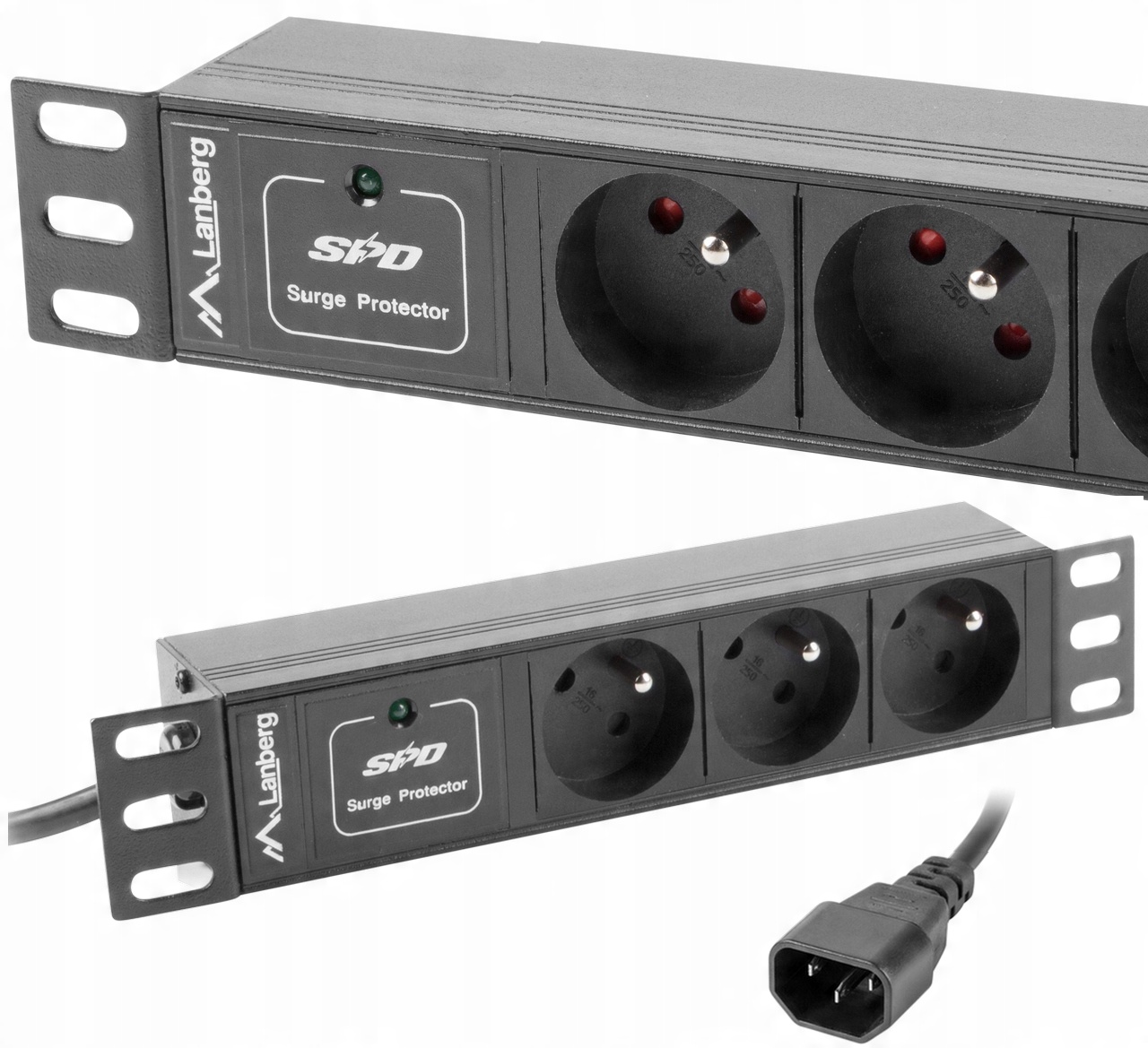 

Listwa Rack 10'' 1U 10A 3X 230 Pl 2M Czarna C14
