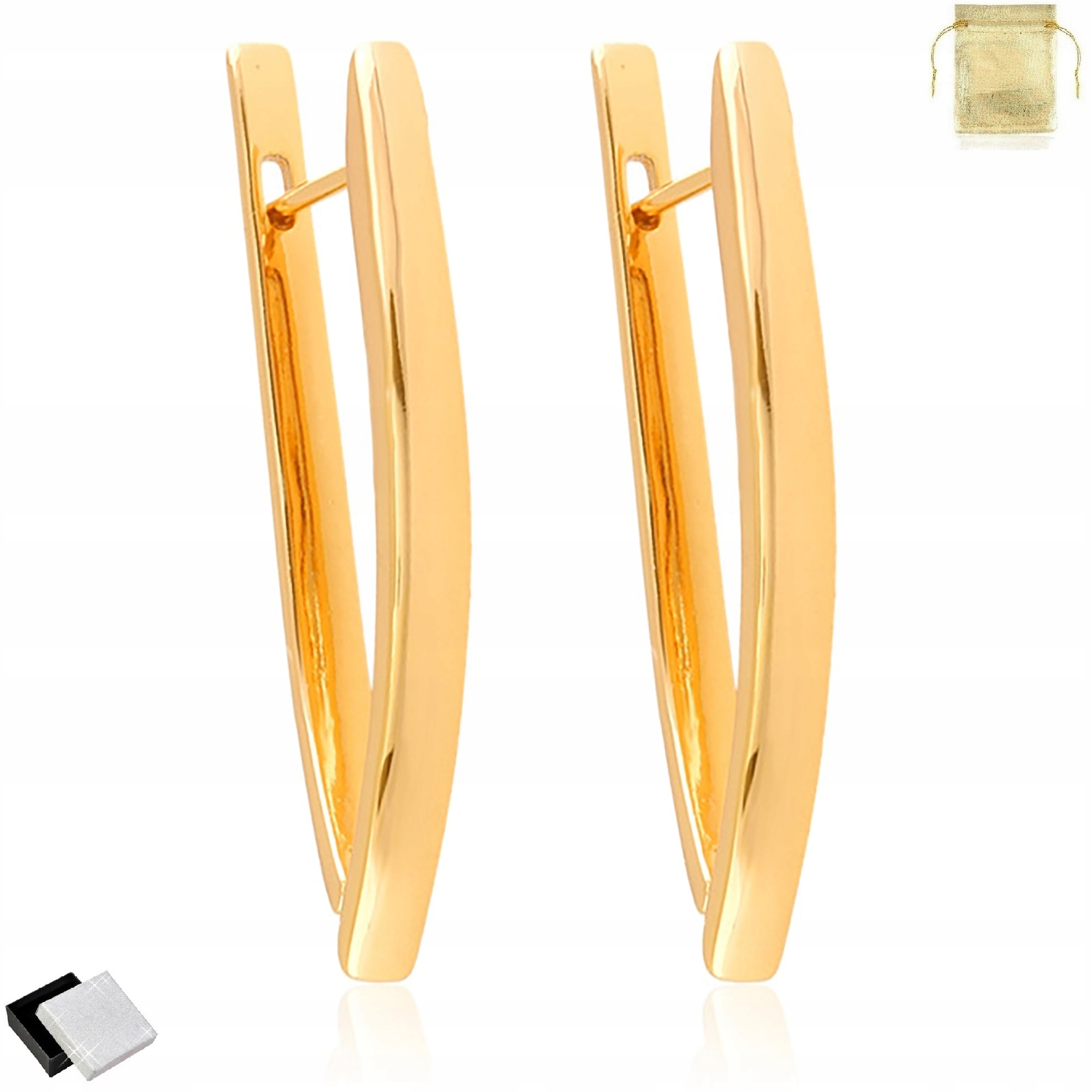 

Złote Kolczyki Kły Ze Stali Chirurgicznej Gładkie