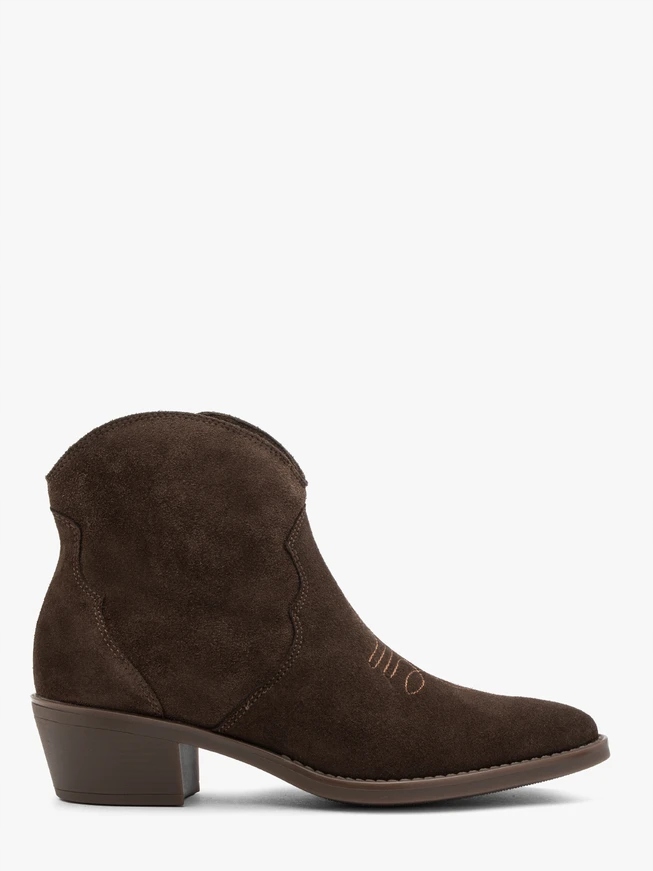 dámské kotníkové boty Ryłko 4ZVB7___ _6TJ vel. 39 Hnědé Kovbojské Boty s výšivkou